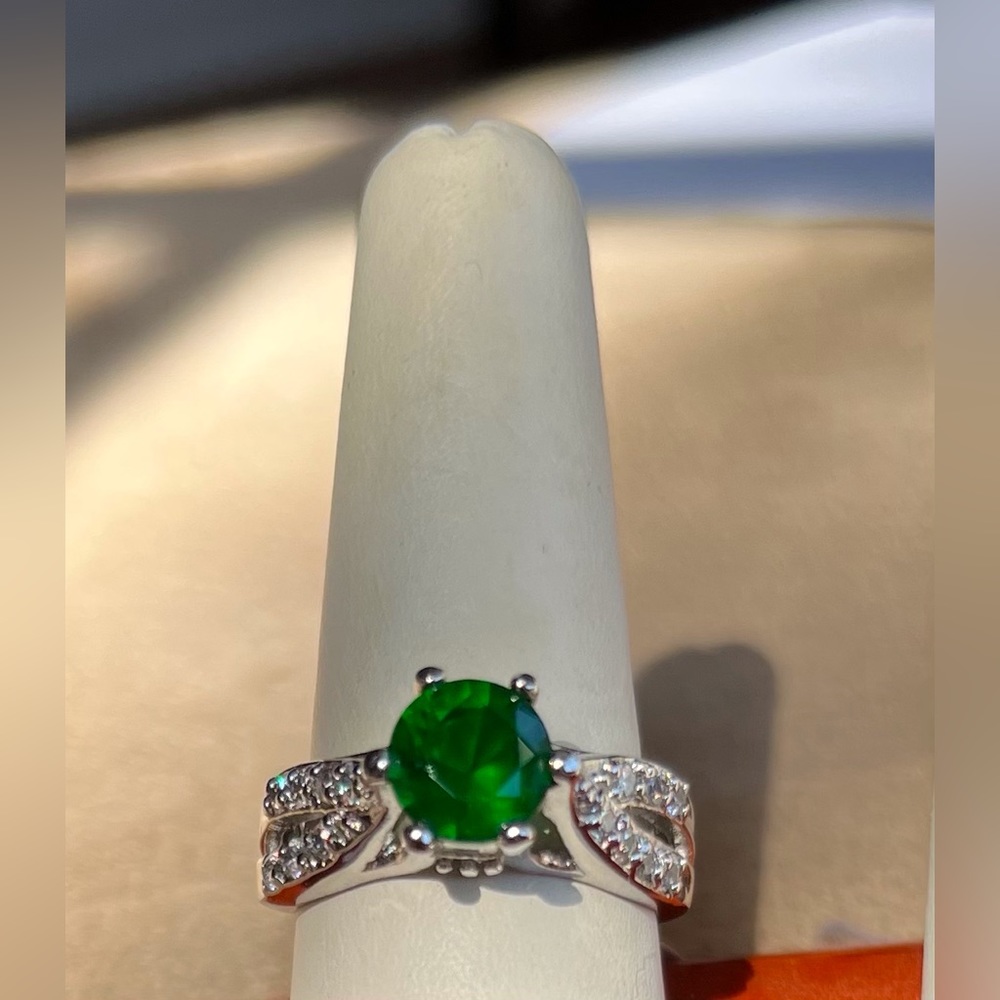 Emerald Green Cubic Zirconia Ring
